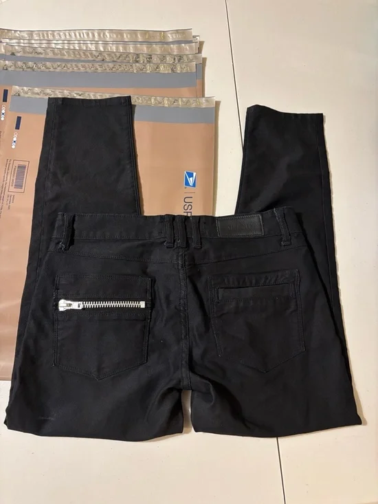 Kill City Women's Black Super Skinny Junkie Jeans Size 27 Front Zip Ankle Grunge - Picture 5 of 13